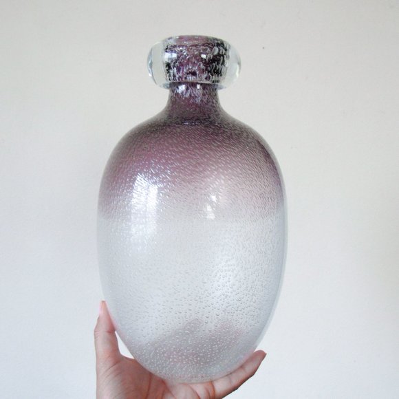 Gorgeous Glass Bubble Vase Decorative Vase Home Accent Large Collectable Art - Picture 2 of 10